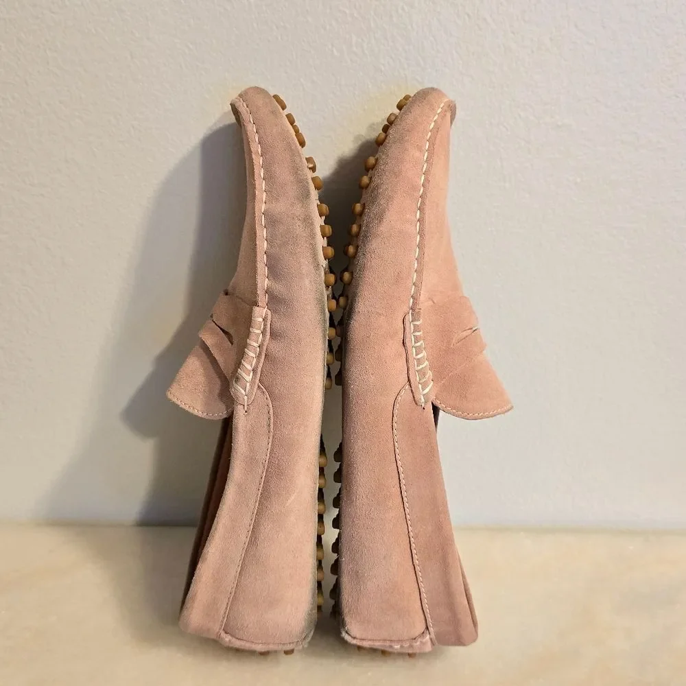 New Republic by Mark McNairy Barclay Dust Pink Suede Driver Loafer Men Size 10.5